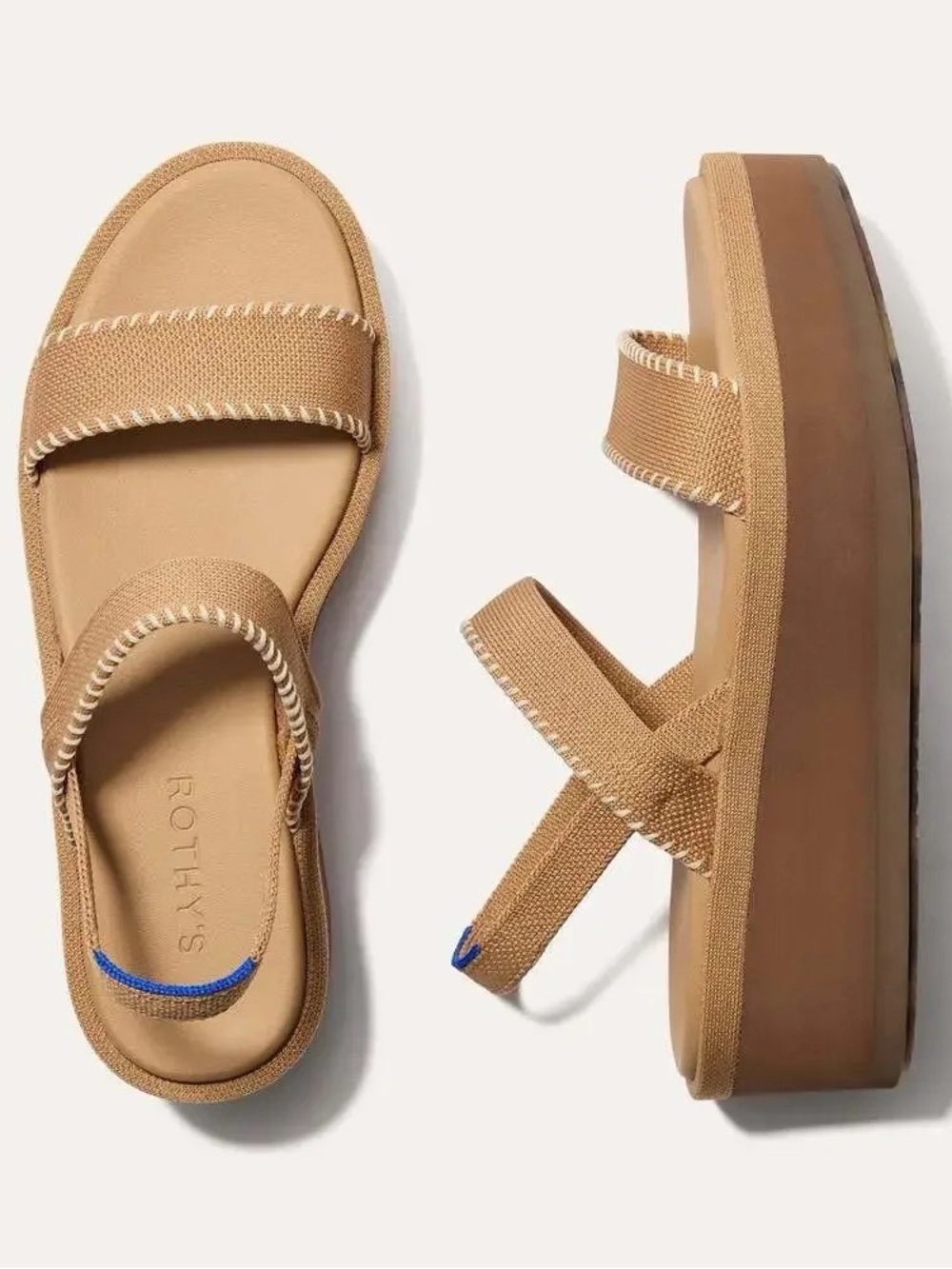 Rothy's Women's Tan Woven Platform Sandal